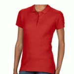 POLO FEMME MANCHES COURTES ROUGE T.M