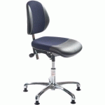 SIÈGE ATELIER DUO-IMITATION CUIRTISSU 3D-MEDIUM-PATIN-BLEU - GLOBAL PROFESSIONAL SEATING