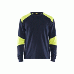 T-SHIRT MANCHES LONGUES RETARDANT FLAMME INHÉRENT 3457 - BLEU ET JAUNE - XXXL BLAKLADER