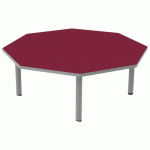 TABLE CARÉLIE MOB OCTO. Ø120 T1 STRA POLY. CERISE GRIS/9006 - MOBIDECOR