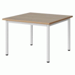 TABLE MALIBU 80X80CM T2 4P STRA ALAISÉ CHÊNE 1146/BLC 9016