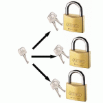 ABUS 3 CADENAS SÉRIE 85 - VARIÉ POUR CLÉ PASSE - 2 CLÉS