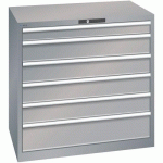 ARMOIRE 6 TIROIRS 1023X725X1000MM-CHARGE 200KG-GRIS/ARGENT - LISTA