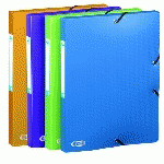 LOT DE 12 - CHEMISE BOX PLASTIQUE OXFORD 24 X 32 CM DOS 2,5 CM COULEURS MODE ASSORTIES