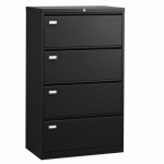 CRÉDENCE MONOBLOC PRO G. 4 TIROIRS L 80 CM NOIR RAL 9005