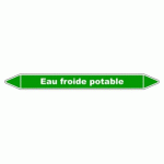 LOT DE 3 - MARQUEUR TUYAUTERIE - EAU FROIDE POTABLE - VINYLE LAMINÉ 355 X 37 MM