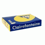 PAPIER A4 COULEUR JAUNE SOLEIL 160 G CLAIREFONTAINE TROPHÉE COULEURS VIVES - RAMETTE DE 250 FEUILLES