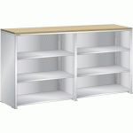 RAYONNAGE UNIVERSEL DOUBLE LISTA H 113,2 X L 204,7 X P 44,5 - MULTIPLEX GRIS CLAIR RAL 7035