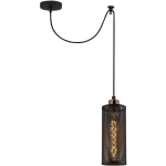 SUSPENSION ARAIGNÉE 1 LAMPE PIUS MÉTAL PERFORÉ NOIR - NOIR