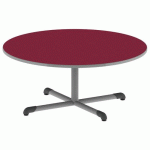 TABLE BANDANA RONDE Ø120 T2 PC STRAT POLY. CERISE GRIS/9006 - MOBIDECOR