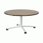 TABLE MALIBU Ø 120 T3 PC STRA CHÊNE 1146/NOIR BLC 9016