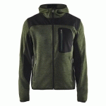 VESTE TRICOTÉE À CAPUCHE VERT ARMÉE/NOIR TAILLE S - BLAKLADER