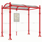 ABRI BUS PROVINCE 2.5 M 2 BARDAGES LAT. INOX ROUGE 3020 - PROCITY