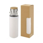 BOUTEILLE THOR 660 ML EN VERRE AVEC MANCHON EN NEOPRENE BLANC - BOUTEILLES ET GOURDES PUBLICITAIRES
