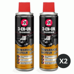 LOT DE 2 AÉROSOLS DÉMARRAGE MOTEUR 250ML 3 EN 1 TECHNIQUE