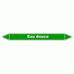 LOT DE 5 - MARQUEUR DE TUYAUTERIE - EAU DOUCE - NFX 08-105 - VINYLE LAMINÉ 450 X 52 MM
