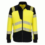PORTWEST FR717 SWEAT-SHIRT ZIPPÉ PW3 MODAFLAME HV FR JAUNE/NOIR - TAILLE M