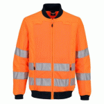 PORTWEST T164 VESTE DE TRAVAIL HV AVEC PANNEAUX EN MESH ORANGE/MARINE - TAILLE S