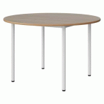 TABLE MALIBU Ø 120 T6 4P STRA ALAISÉ CHÊNE 1146/BLC 9016 - MANUTAN EXPERT