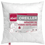 ABEIL - OREILLER A MÉMOIRE DE FORME MATELASSÉ 60X60 CM BLANC