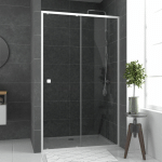 AURLANE - PAROI PORTE DE DOUCHE COULISSANTE BLANC 120X185CM - EXTENSIBLE - WHITY SLIDE 120