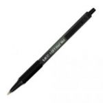 BIC STYLO À BILLE POINTE MOYENNE RÉTRACTABLE ENCRE NOIRE CORPS CAOUTCHOUC ANTI-FATIGUE SOFT FEEL CLIC