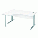 BUREAU COMPACT EXCELLENS L 160 CM BLANC RETOUR À GAUCHE PIÉTEMENT 