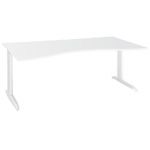 BUREAU DIRECTION ACTUAL - L. 180 X P. 90 CM - PLATEAU BLANC - PIEDS L BLANC