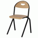 CHAISE MALIBU AST - T4 - ASS/DOS HÊTRE / ALU NOIR 9005 - MANUTAN EXPERT