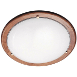 ÉCLAIRAGE DE PLAFOND UFO MÉTAL / BOIS DE CHÊNE VERRE / VERRE OPALE Ø38CM