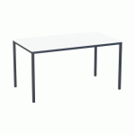 TABLE À MANGER VERSYS AVEC BASE ANTHRACITE RAL 7016 140 X 80 X 743 CM BLANC