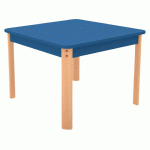 TABLE ERGO CARRÉE T6 - BLEU/HÊTRE - MANUTAN COLLECTIVITÉS