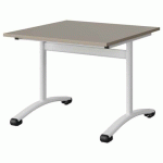 TABLE MALIBU 80X80 T4 DL STRA ABS GRIS U727/BLC 9016