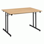 TABLE PLIANTE MULTI-USAGES L 120 X P 80 CM CHÊNE CLAIR / PIED ANTHRACITE