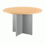 TABLE RONDE DIAMÈTRE 120 CM PIEDS CROIX ALU PLATEAU HÊTRE EXCELLENS