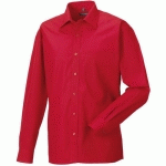 TOP-TEX CHEMISE 100% COTON POPELINE HOMME MANCHES LONGUES ROUGE TAILLE M : RU936M