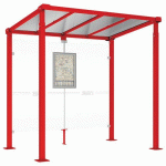 ABRI BUS MILAN 2.50 M SANS BARDAGES LATÉRAUX - ROUGE 3020 - PROCITY