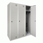 ARMOIRE SÉCHANTE IS 3 COLONNES À MORAILLON GRIS CLAIR - MANUTAN COLLECTIVITÉS