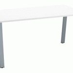 BUREAU DROIT INDIVIDUEL BLANC 160 X 80 CM, PIÉTEMENT MÉTAL ALUMINIUM - ARCH