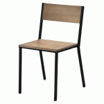 CHAISE TORONTO ASS/DOS PIN NATUREL / ACIER NOIR - JAYSO
