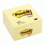 CUBE POST-IT - 76 X 76 MM - 450 FEUILLES - JAUNE