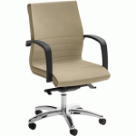 FAUTEUIL DE DIRECTION BAS DAMA - REVÊTEMENT CUIR - IVOIRE - QUADRIFOGLIO