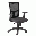 FAUTEUIL RITZ RÉGLAGE LOMBAIRE ACCOUDOIRS FIXES ASSISE TISSU COLORIS GRIS - MANUTAN COLLECTIVITÉS