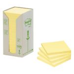 POST-IT® TOUR DISTRIBUTRICE NOTES POST-IT® RECYCLÉES - JAUNE - 76 X 76 MM - TOUR DE 16