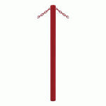 POTELET CARREFOUR Ø60MM CHAINES 2 ANNEAUX - GALVA ROUGE 3004 - PROCITY