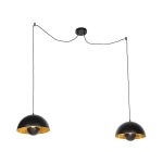 QAZQA - MAGNA YEYANG - SUSPENSION MULTIPLES - 2 LUMIÈRE - L 1100 MM - NOIR - RUSTIQUE - ÉCLAIRAGE INTÉRIEUR - SALON I CHAMBRE - NOIR