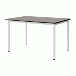 TABLE MALIBU 120X80 T5 4P STR ANTIB GRIS U727/NOIR BLC 9016
