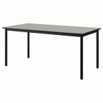 TABLE MALIBU 160X80 T5 4P STRA ISOS GRIS 1400/NOIR NOIR 9005