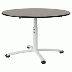TABLE MALIBU Ø 120 T3/T6 PC ST GRIS U727/NOIR BLC 9016
