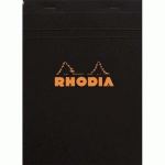 BLOC RHODIA COUVERTURE NOIRE - FORMAT 14,8X21 CM - REGLURE 5X5 - 80G